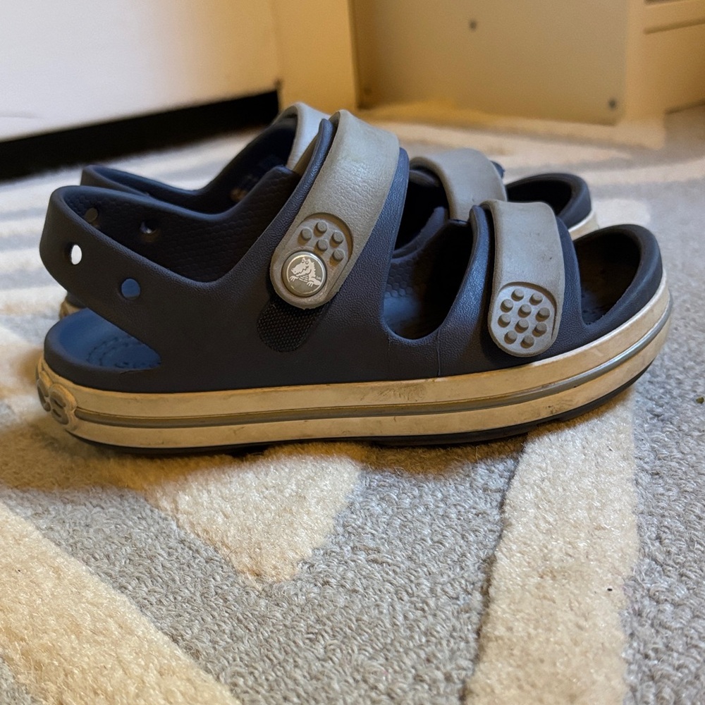 CROCS Kids Navy and Gray Sandals